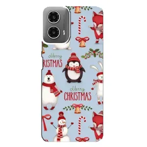 Чехол Санта Клаус для Motorola MOTO G34 (Рождественский)