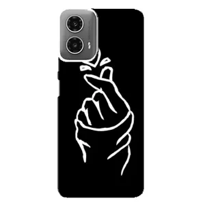 Чехлы (Знак сердечка) на Motorola MOTO G34 (Сердце на черном)
