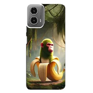 Чехол с мемами тралалело тралала для Motorola MOTO G34 (Шимпанзини бананини)