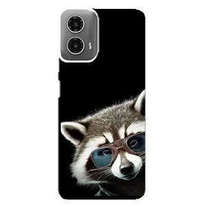 Силиконовый Чехол с Енотами на Motorola MOTO G34 (Стильный Енот)