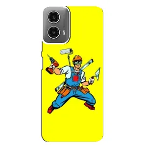 Силиконовый бампер (Работники) на Motorola MOTO G34 (Строитель)