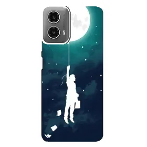 Чехол (ТПУ) с планетами на Motorola MOTO G34 (To The moon)