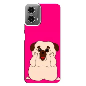Чехол (ТПУ) Милые собачки для Motorola MOTO G34 (Веселый Мопсик)