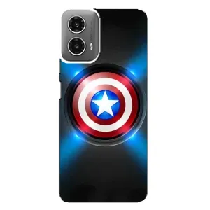 Чехол с Щитом Капитана Америки на Motorola MOTO G34 (Яркий Щит Капитана)