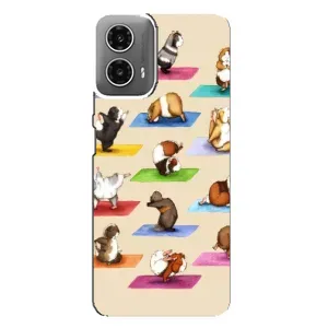 Чехол с Прикольным принтом на Motorola MOTO G34 (Ёга свинок)