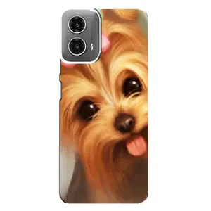 Чехол (ТПУ) Милые собачки для Motorola MOTO G34 (Йоршенский терьер)