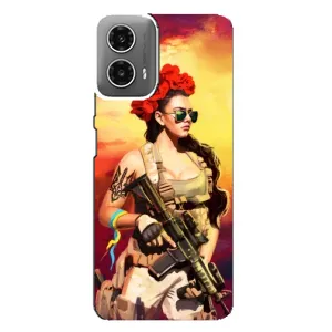 ЗСУ Чехлы (TPU) для Motorola MOTO G34 (Женщина солдат)