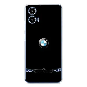 Силиконовый бампер с картинкой машины на Motorola Moto G35 (Черный BMW)