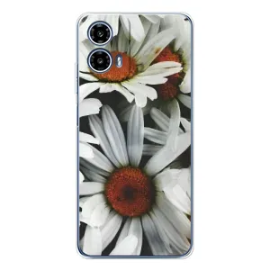 Чехол с ромашками на Motorola Moto G35 (Цветы Ромашки)