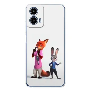Силиконовый чехол с принтом Зоотрополіс для Motorola Moto G35 (Джуди и Ник)
