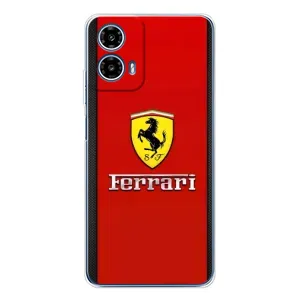Силиконовый бампер с картинкой машины на Motorola Moto G35 (Ferrari Logo)