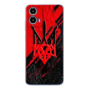 Чехлы УПА (Красно-Чёрный) на Motorola Moto G35 (Герб в цвете УПА)