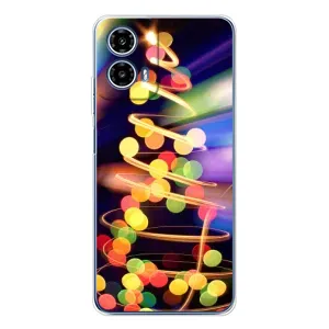 Чехол Новогодняя Елка на Motorola Moto G35 (Гирлянды)
