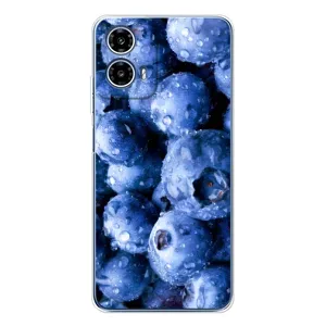 Чехол с изображением вкусной еды для Motorola Moto G35 (Голубика)