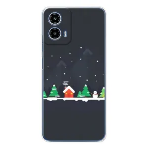 Силиконовый бампер на рождество для Motorola Moto G35 (Город зимний)