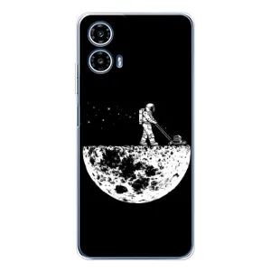 Силиконовый Чехол с принтом "Космонавты" на Motorola Moto G35 (Космонавт)