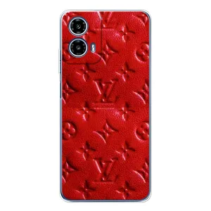 Текстурный Чехол Louis Vuitton для Моторола Мото G35 (Красный ЛВ)