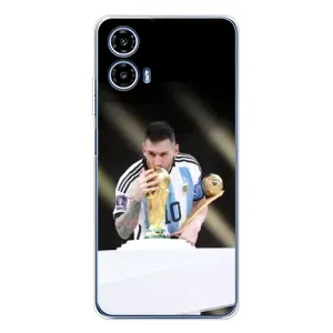 Чехлы Лео Месси Аргентина для Motorola Moto G35 (Кубок Мира)