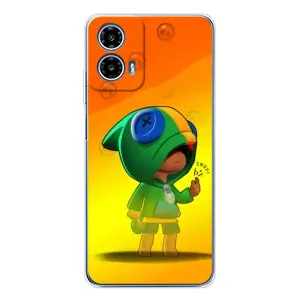 Чехол Бравл Старс для Motorola Moto G35 (LEON в кофте)
