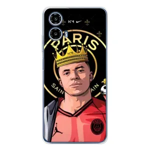 Чехол (TPU) с Футболистом на Motorola Moto G35 (Mbappe King)