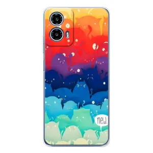 Силиконовый чехол с котиком для Motorola Moto G35 (Mew)