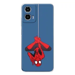Чехол Супергерой Человека Паука на Motorola Moto G35 (На паутине)