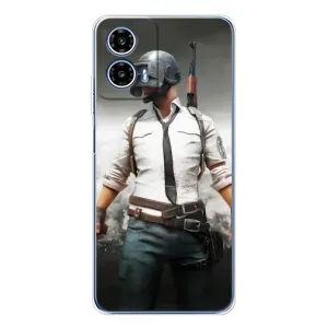 Силиконовый чехол с картинкой "Герой Pubg" на Motorola Moto G35 (Пабг)