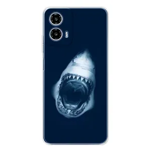Силиконовый бампер с картинкой животных для Motorola Moto G35 (Пасть Акулы)