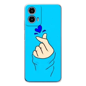 Чехлы (Знак сердечка) на Motorola Moto G35 (Сердце на синем)