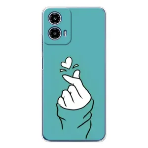 Чехлы (Знак сердечка) на Motorola Moto G35 (Сердечко на бирюзовом)