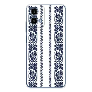 Силиконовый Чехол на Motorola Moto G35 с картинкой Вышиванки (Синяя вышиванка)