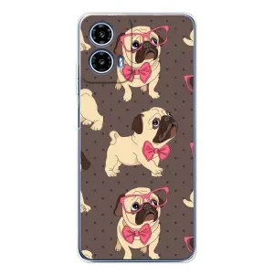 Чехол (ТПУ) Милые собачки для Motorola Moto G35 (Собачки Мопсики)