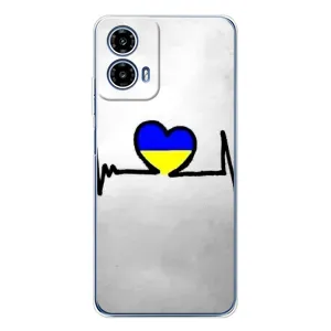 Силиконовый Чехол на Motorola Moto G35 (Я-Украина) (Украинская кардиограмма)