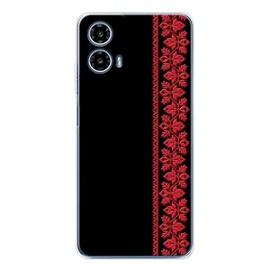 Силиконовый Чехол на Motorola Moto G35 с картинкой Вышиванки (Вышиванка на черном)