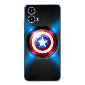 Чехол с Щитом Капитана Америки на Motorola Moto G35 (Яркий Щит Капитана)