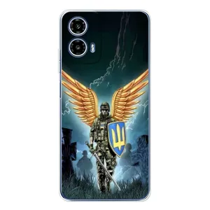 Патриотический Чехол для Motorola Moto G35 (ЗСУ з крильями)