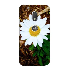 Чехол с ромашками на Motorola MOTO G4 Play (Белая ромашка)