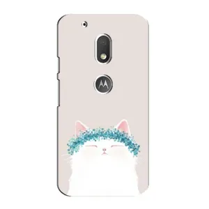 Чехол на тематику: Коты для Motorola MOTO G4 Play (Белый котик)