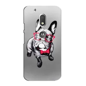 Чехол (ТПУ) Милые собачки для Motorola MOTO G4 Play (Бульдог в очках)