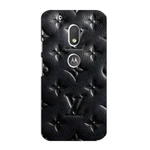 Текстурный Чехол Louis Vuitton для Мото Джи 4 Плей (Черный ЛВ)