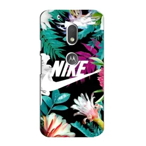 Силиконовый Чехол на Motorola MOTO G4 Play с картинкой Nike (Цветочный Nike)