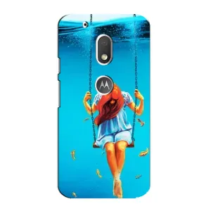 Чехол Стильные девушки на Motorola MOTO G4 Play (Девушка на качели)