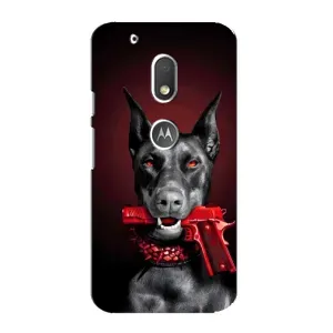 Чехол ДОБЕРМАН для Motorola MOTO G4 Play (Доберман злой)