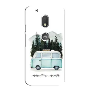 Силиконовый бампер с картинкой машины на Motorola MOTO G4 Play (Домик на колесах)