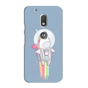 Чехол Unicorn на Motorola MOTO G4 Play (Единорог космонавт)