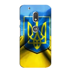 Чехол с картинкой (Патриотический ГЕРБ) на Motorola MOTO G4 Play (Герб и Флаг Украины)