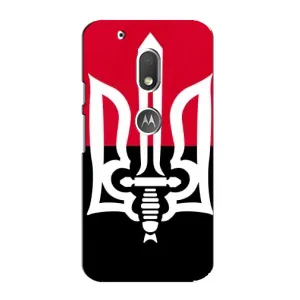 Чехлы УПА (Красно-Чёрный) на Motorola MOTO G4 Play (Герб Украины)