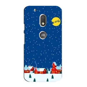 Силиконовый бампер на рождество для Motorola MOTO G4 Play (Город в снегу)