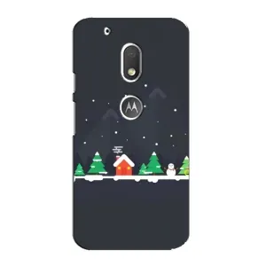Силиконовый бампер на рождество для Motorola MOTO G4 Play (Город зимний)
