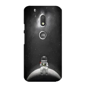 Силиконовый Чехол с принтом "Космонавты" на Motorola MOTO G4 Play (Космонавт романтик)